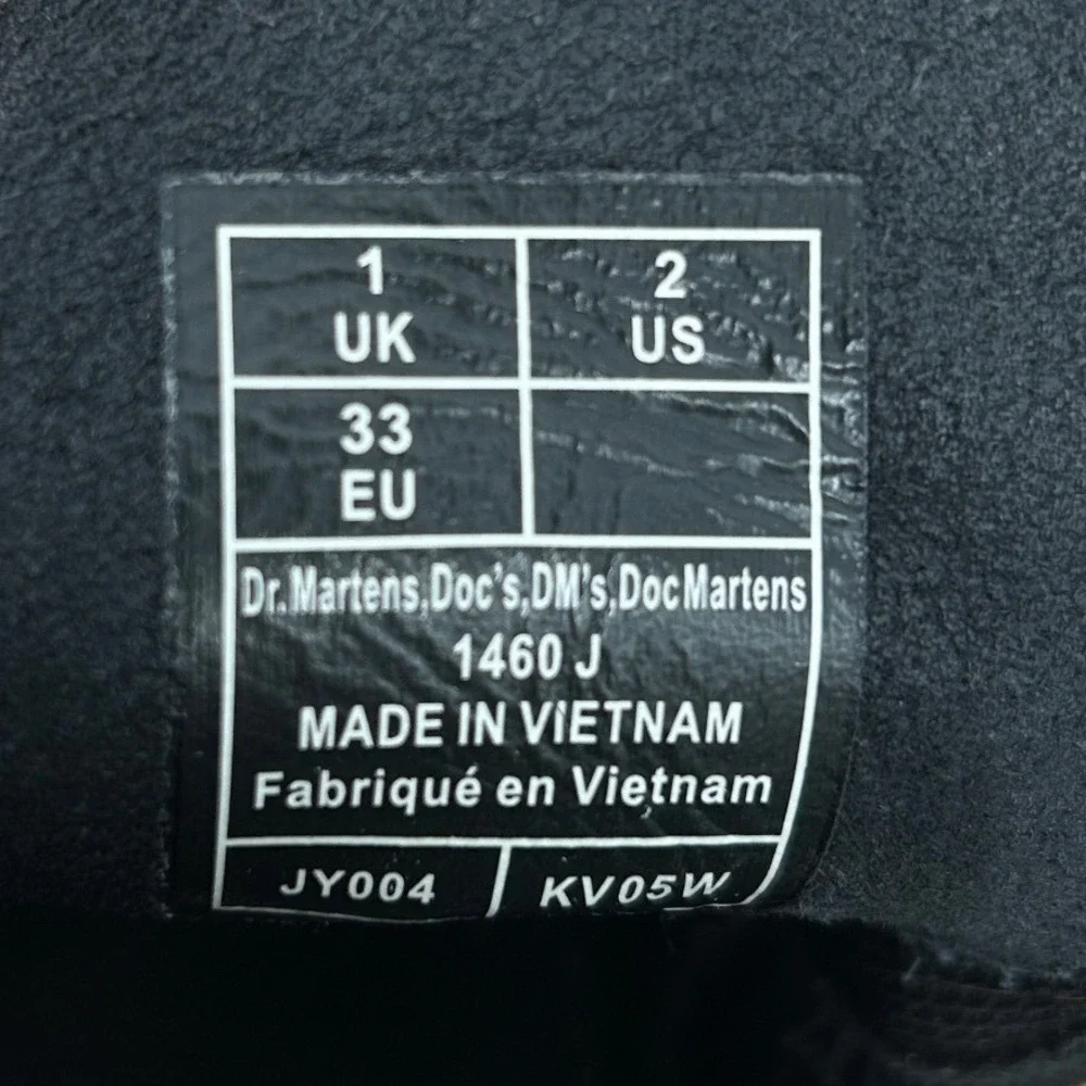 Dr Martens Girls Kids Black‎ Patent Lamper Leather Boots Size 2 Combat